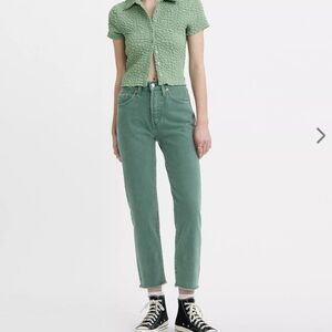 Levi's Green 501 Original Cropped Women’s Jeans 31” x 26”